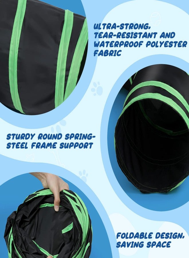 يامي نفق لعب مطوّر للقطط على شكل عظمة، قابل للطيّ في أربعة اتجاهات، مع حقيبة تخزين، مناسب للقطط والجراء والأرانب والنموس وخنازير غينيا، للاستخدام الداخلي والخارجي - Image 3