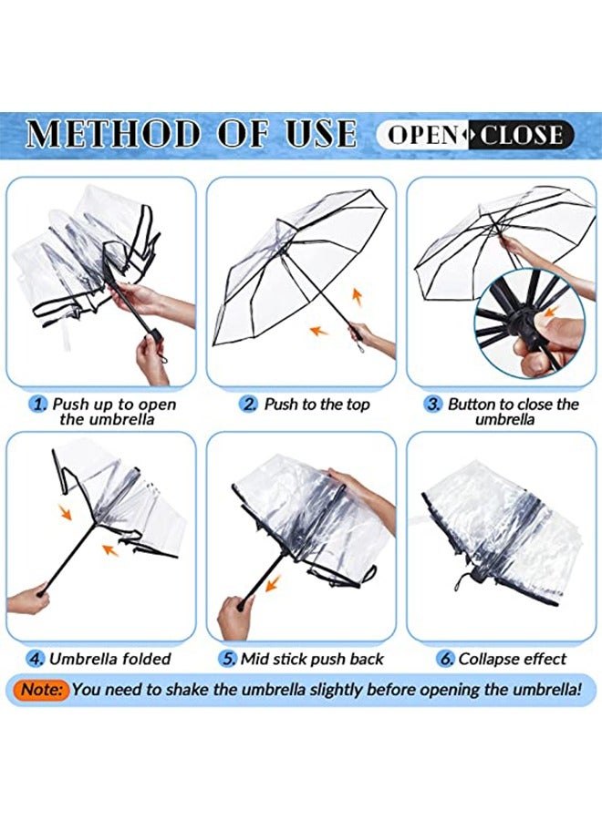 1 قطعة مظلة شفافة شفافة مظلة المحمولة - Image 3