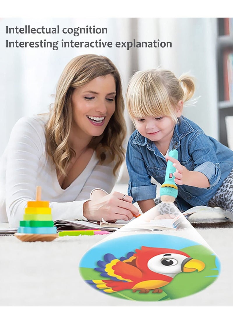 Y&D - Projection Flashlight, Children'S Slide Toys Educational Cognitive Bedtime Device Fun Projector with Animal Patterns (1 Flashlight + 3 Slides, Pink) - Image 1