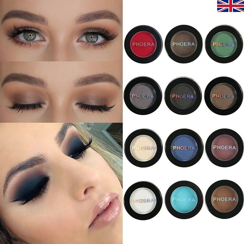 Phoera AQUAPURITY Waterproof Long Lasting Matte Eyeshadow Palette in 12 Pigment Color Face Powder Eye Shadow Cosmetic Cream Makeup Cosmetic (205 Friskie) - Image 1