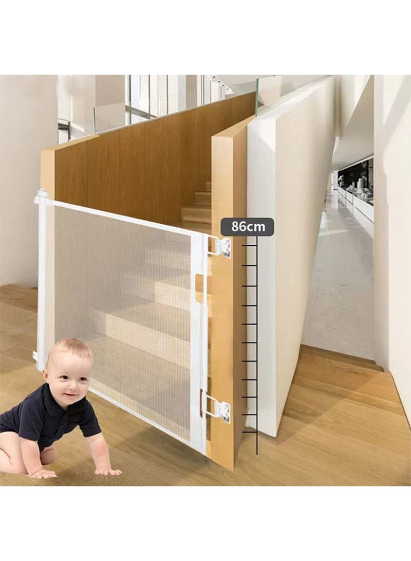GT-Wheel Safety Gate Retractable Baby Mesh Gate for Stairs Doorways for Babies and Pets - Image 5