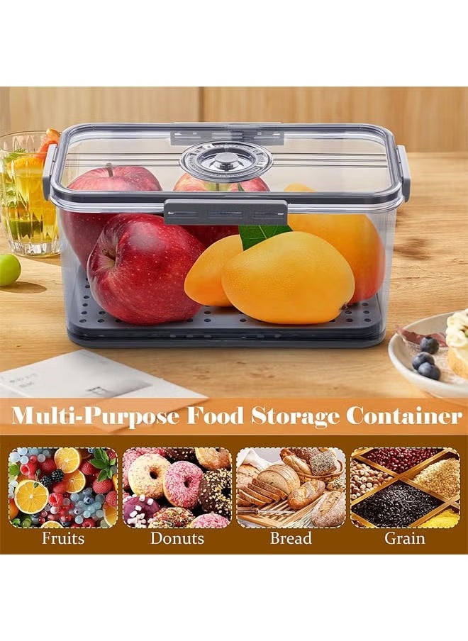 Arabest - Bread Box, Bread Storage for Homemade Bread, Airtight Bread Container Time Recording Bread Boxes for Kitchen Counter, Bread Keeper Bread Containers, Storage Airtight Loaf,32.5*17.5*15.5 cm,Grey - Image 1
