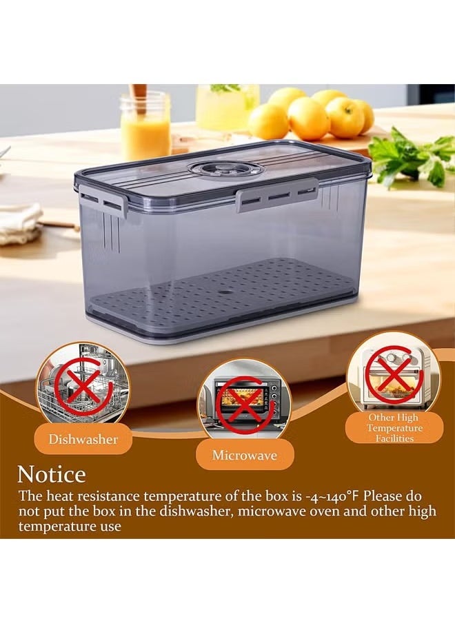Arabest - Bread Box, Bread Storage for Homemade Bread, Airtight Bread Container Time Recording Bread Boxes for Kitchen Counter, Bread Keeper Bread Containers, Storage Airtight Loaf,32.5*17.5*15.5 cm,Grey - Image 1