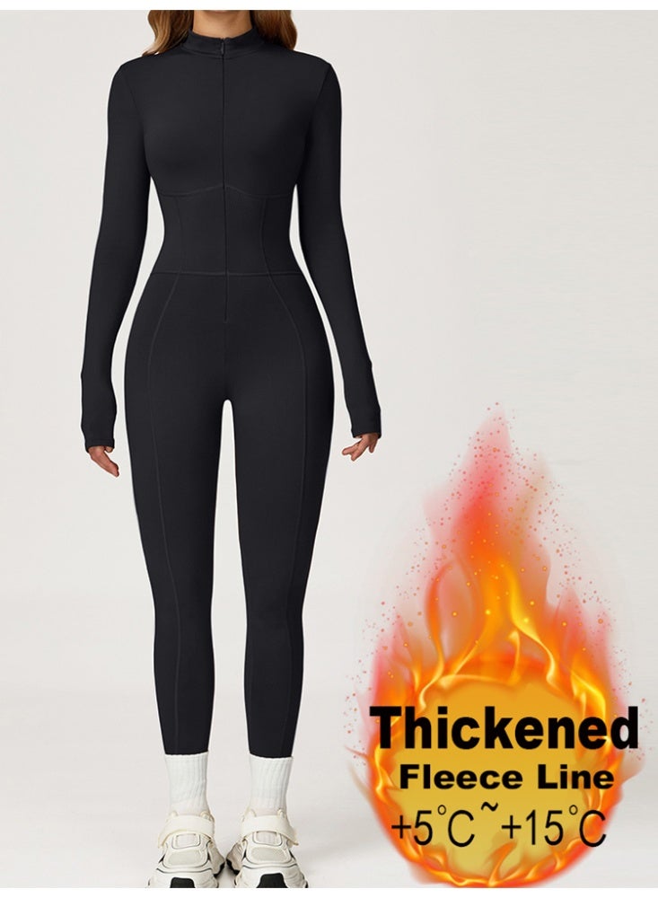 عام الشتاء الرياضة حللا النساء الصوف الدافئة الصالة الرياضية داخلية اللياقة البدنية تجريب بذلة - Image 1