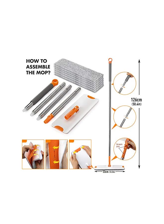 PROMASS Mop and Buckets Sets Dual Wash & Dry Cleaning Bucket with 6pcs Microfiber Mop Pads Send 1pc Bucket Cleaning Brush Masthome - Image 4