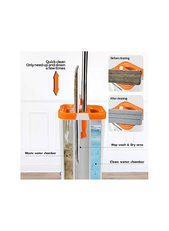 PROMASS Mop and Buckets Sets Dual Wash & Dry Cleaning Bucket with 6pcs Microfiber Mop Pads Send 1pc Bucket Cleaning Brush Masthome - Image 2