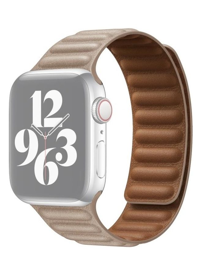 NIBEMINENT Replacement Watchband For Apple Watch Series 7 45mm/6 & SE 5 4 44mm/3 2 1 42mm Khaki - Image 1