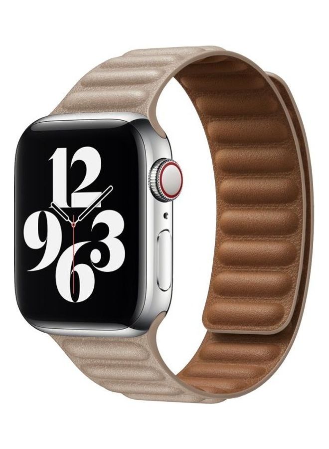 NIBEMINENT Replacement Watchband For Apple Watch Series 7 45mm/6 & SE 5 4 44mm/3 2 1 42mm Khaki - Image 2