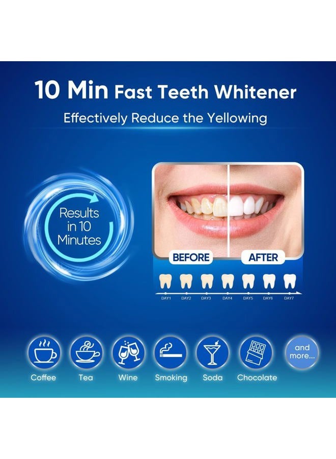 MySmile طقم تبييض الأسنان للأسنان الحساسة مع ضوء LED، تبييض سريع غير حساس خلال 10 دقائق، 3 قطع من جل تبييض الأسنان، تبييض قوي، آمن للمينا - Image 2