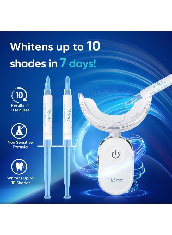 MySmile طقم تبييض الأسنان للأسنان الحساسة مع ضوء LED، تبييض سريع غير حساس خلال 10 دقائق، 3 قطع من جل تبييض الأسنان، تبييض قوي، آمن للمينا - Image 3