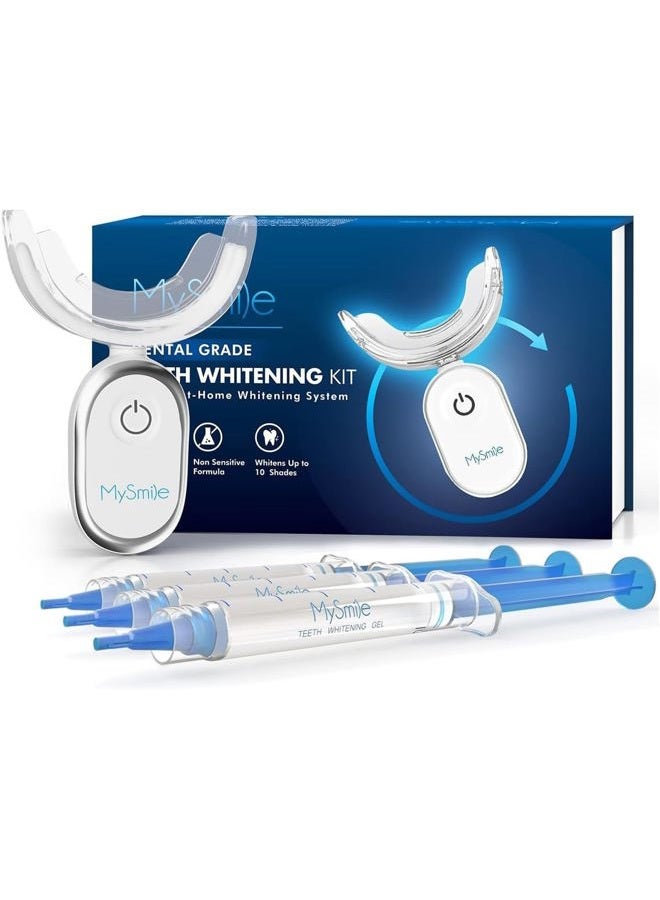 MySmile طقم تبييض الأسنان للأسنان الحساسة مع ضوء LED، تبييض سريع غير حساس خلال 10 دقائق، 3 قطع من جل تبييض الأسنان، تبييض قوي، آمن للمينا - Image 1
