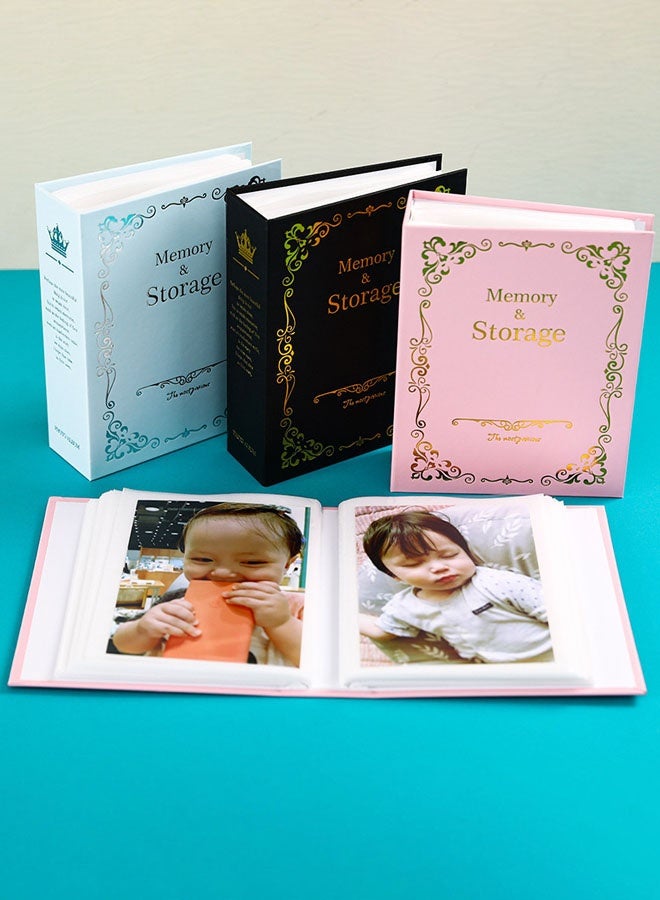 Hanayo ألبومات الصور 6 إنش ألبوم بيني 100 جيب صور ألبوم حالة الصور ألبوم تخزين مجموعة الصور كتاب الصور العائلية (أزرق) - Image 4