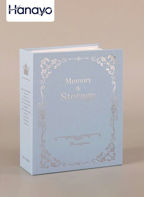 Photo Albums 6 Inch Interstitial Album 100 Pictures Pockets Photo Album Picture Case Storage Album Photo Collection Family Photos Book (Blue)