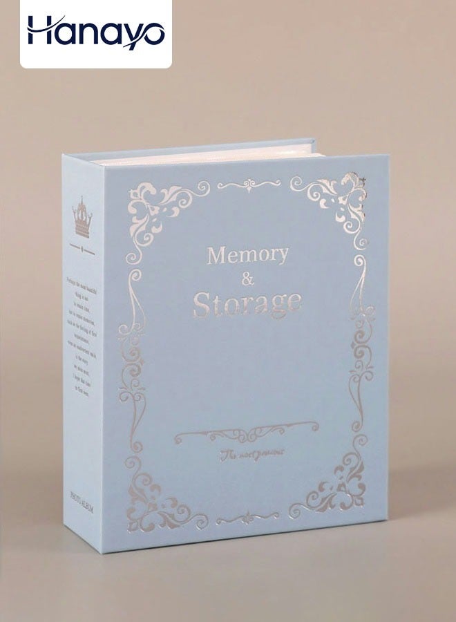 Hanayo ألبومات الصور 6 إنش ألبوم بيني 100 جيب صور ألبوم حالة الصور ألبوم تخزين مجموعة الصور كتاب الصور العائلية (أزرق) - Image 1
