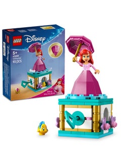 LEGO ǀ Disney Twirling Ariel Building Toy for 5 Plus Year Old Girls, incl. Flounder Figure, Buildable Box with a Spinning Princess Minidoll for Independent Play 43259 (93 pieces)  - Image 1