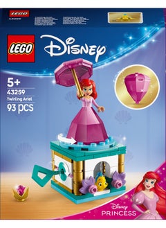 LEGO ǀ Disney Twirling Ariel Building Toy for 5 Plus Year Old Girls, incl. Flounder Figure, Buildable Box with a Spinning Princess Minidoll for Independent Play 43259 (93 pieces)  - Image 2