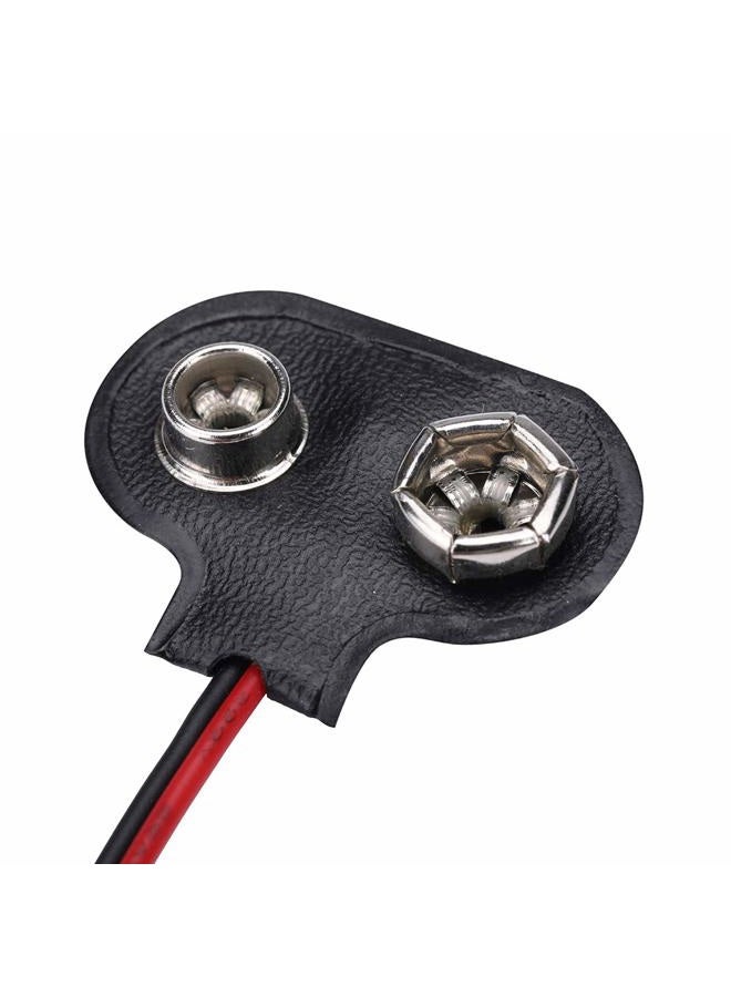 SOSUO 10 Pack 9V Battery Clip Connector, T Type Faux Leather Long Cable Housing Connection - Image 4