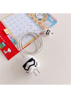 2024 Four-piece Charger Protective Cover For Apple 15 Fast Charging Protective Cover 18W/20W Charger-Specifications:59. White Warrior (set Of Four) Big And Small Heads + 1.4m Wire Rope + Tie