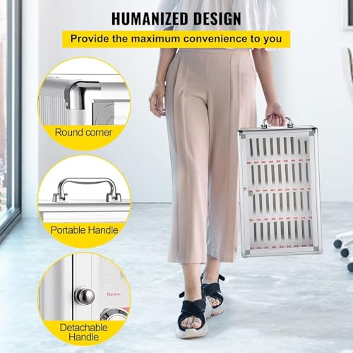 Clefairy Cell Phones Storage Cabinet 36 Slots Aluminum Alloy Cell Phones Holder Storage Box Mobile Phones Desktop Organizer Wall-Mounted Pocket Chart Storage Locker Box with a Lock - Image 3