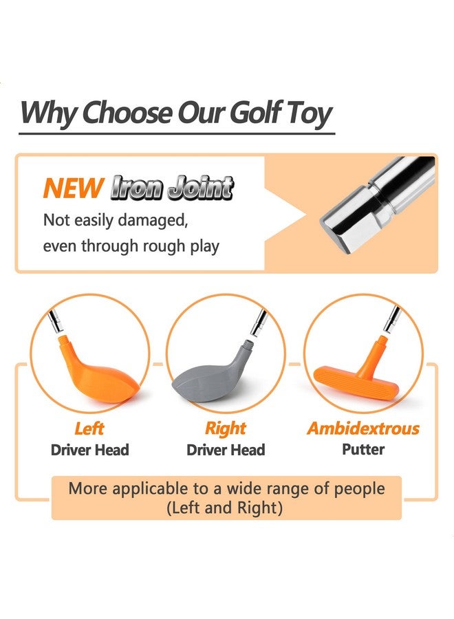 iPlay, iLearn Kids Golf Toys Set W/Left & Right Club Head, Boys Outdoor Sport Toy Age 3-5, Toddler Indoor Golf Ball Game, Child Exercise Active, Yard Play Birthday Gift 4 6 7 8 Year Olds Toddler Girl - Image 2