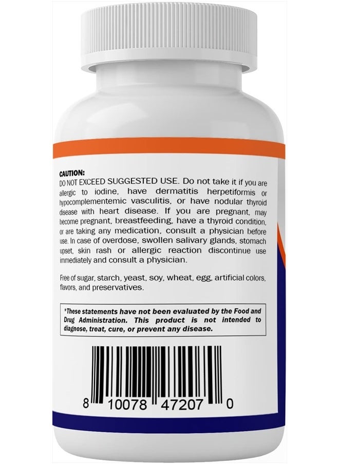 Vitamatic - Potassium Iodide 65 mg per Serving - 60 Tablets - Thyroid Support - KI Pills (60 Count (Pack of 1)) - Image 1