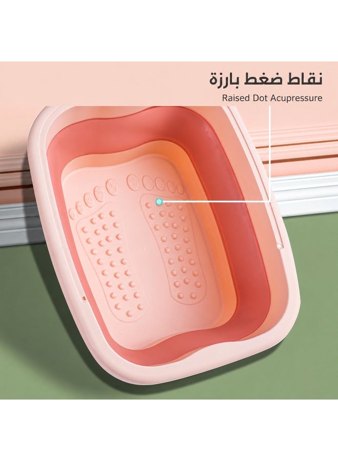 Blush Pink Collapsible Foot Bath Soaking Tub With Lid, Portable Foldable Foot Spa Basin For Warm Foot Soak, Pedicure, Home Spa, Bathroom Use, Relaxation & Daily Foot Care, For Women, Men & Seniors - Image 3