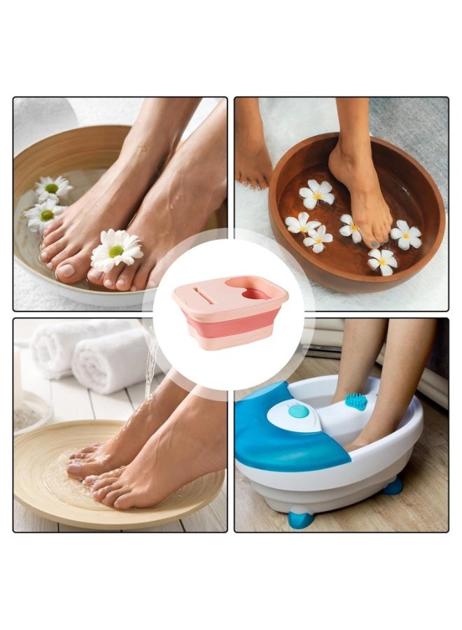 Blush Pink Collapsible Foot Bath Soaking Tub With Lid, Portable Foldable Foot Spa Basin For Warm Foot Soak, Pedicure, Home Spa, Bathroom Use, Relaxation & Daily Foot Care, For Women, Men & Seniors - Image 5