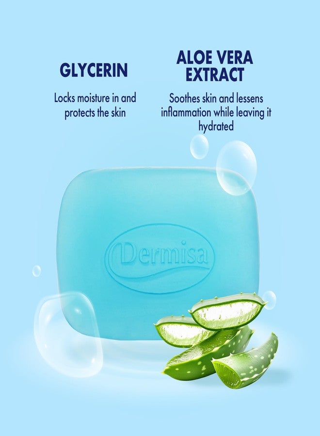 Dermisa Glycerin Bar with Aloe Vera | Helps to Gently Cleanse All Skin Types, Sensitive and Oily Skin | Contains Aloe Vera | NO PARABENS, NO SULFATES, 100% VEGETABLE BASE | 3 OZ | Pack of 2 - Image 3