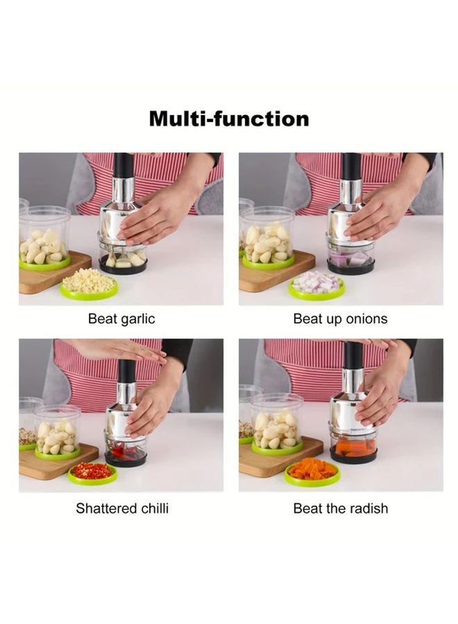 1pc Heavy Duty Manual Garlic Press And Onion Chopper Stainless Steel Garlic Crusher With Lever No Electricity Needed Easy Clean Design For Garlic Onions Herbs Spices Kitchen Tool For Home And Professional Kitchens Durable 430 Stainless Steel Construction Garlic Mincer Herb Chopping Sleek Silvery Finish Food Preparation Compact Gadget Sturdy Build Hand Operated Press - Image 4