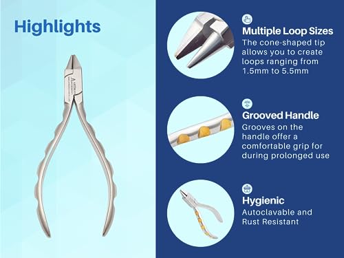 ARTMAN INSTRUMENTS Bird Beak Pliers Small Tip Loop Forming Pliers, Stainless Steel Orthodontic Bending & Shaping Tool, Precision Loop & Wire Forming Pliers, Golden Dot Series - Image 3