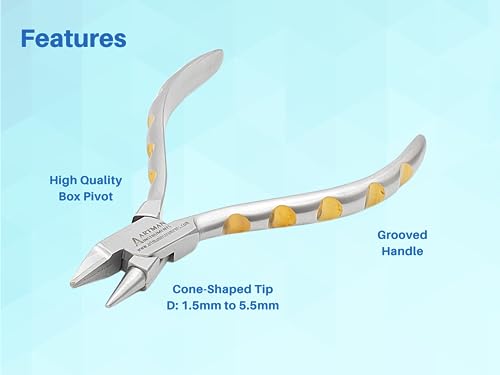 ARTMAN INSTRUMENTS Bird Beak Pliers Small Tip Loop Forming Pliers, Stainless Steel Orthodontic Bending & Shaping Tool, Precision Loop & Wire Forming Pliers, Golden Dot Series - Image 5