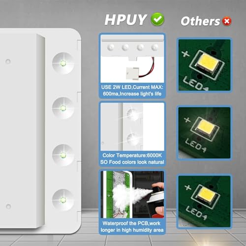 HPUY W10866538 W11043011 LED Light Replacement for Kenmore Maytag Amana IKEA Whirlpool Refrigerator Led Light Replace Q184G2 with Cover - Image 3