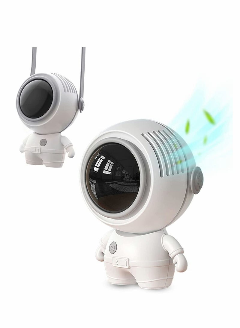 إكسفور مروحة صغيرة محمولة ، قلادة مروحة شخصية محمولة قابلة لإعادة الشحن مع 3 سرعة رياح معلقة USB مروحة محمولة بدون استخدام اليدين يمكن ارتداؤها بدون أوراق مروحة صغيرة لرائد الفضاء للمنزل والمكتب والسفر في ال - Image 1