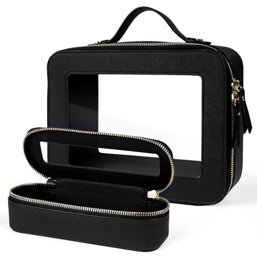 FASAOH Clear Makeup Bag with Mini Cosmetic BagsTravel Toiletry Bag for WomenPortable Cosmetic Bag Case Transparent Waterproof Cosmetic Organizer Storage Bag for Women Men - Image 1