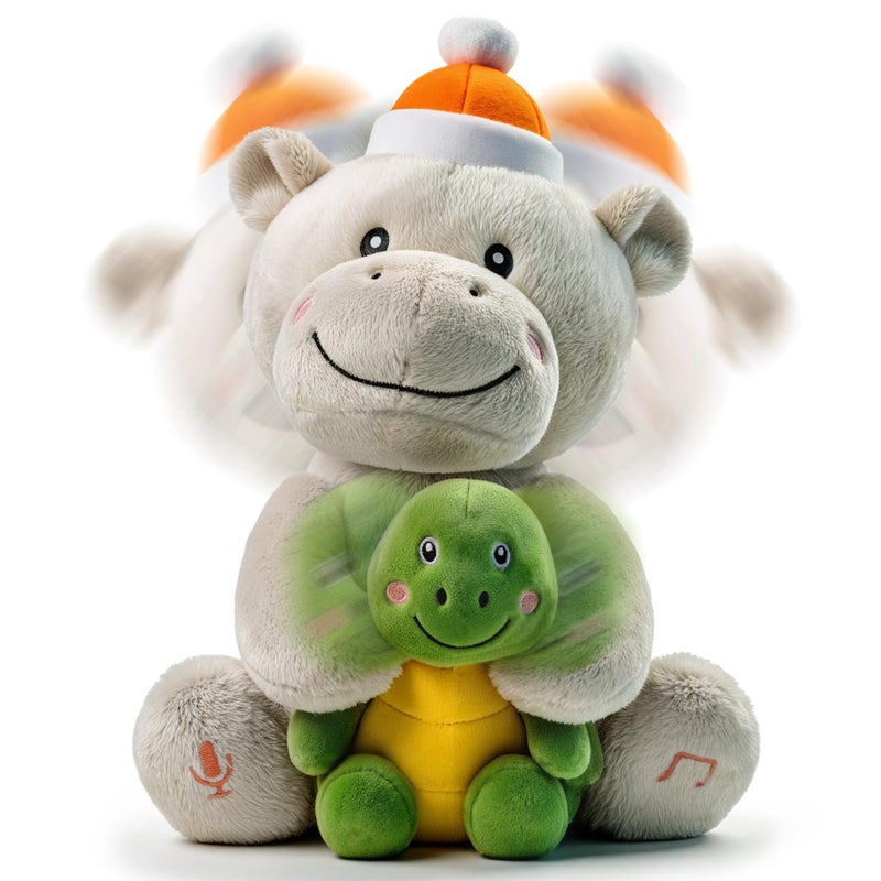 eJog Pup Dancing Talking Baby Music Toy, Mimicking Twisting Electronic Soft Plush Hippo Toy with Record & Repeating What You Say, Singing Interactive Baby Toy for Boys Girls Kids - Image 1