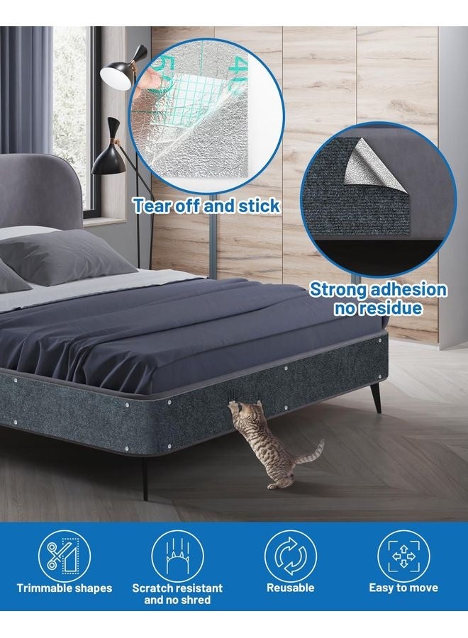 MOWKIT Cat Scratch Couch Furniture Protector, 78.7" x 15.8" Self-Adhesive Cat Scratch Mats, Trimmable DIY Cat Scratcher Pads for Wall, Couch Corner, Cat Tower and Replacement Pads (Gray) - Image 3