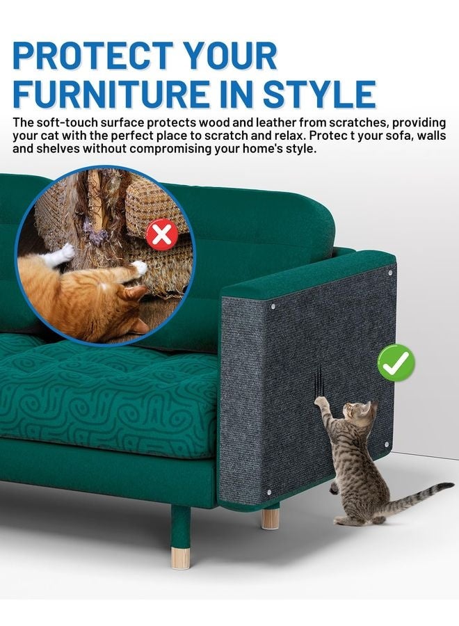 MOWKIT Cat Scratch Couch Furniture Protector, 78.7" x 15.8" Self-Adhesive Cat Scratch Mats, Trimmable DIY Cat Scratcher Pads for Wall, Couch Corner, Cat Tower and Replacement Pads (Gray) - Image 2