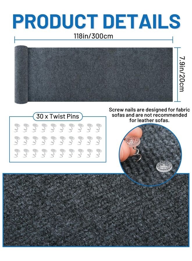 MOWKIT Cat Scratch Couch Furniture Protector, 78.7" x 15.8" Self-Adhesive Cat Scratch Mats, Trimmable DIY Cat Scratcher Pads for Wall, Couch Corner, Cat Tower and Replacement Pads (Gray) - Image 4