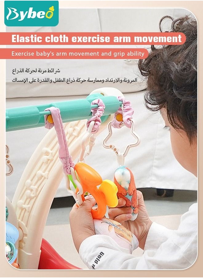 بيبو - حصيرة لعب الأطفال 4 في 1 وحصيرة جيم بيانو مع مشاية، عربة تعليم المشي ومركز نشاط للأطفال الصغار ، لوحة مفاتيح موسيقية، وقت البطن. - Image 1