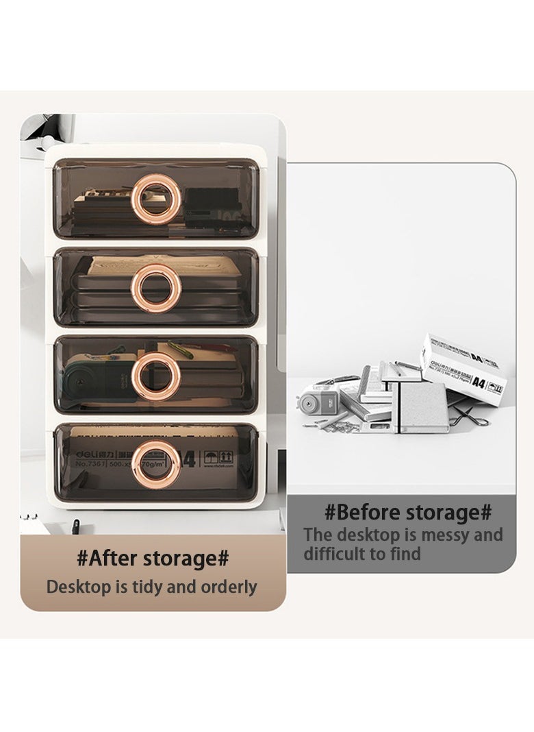 Hihonor Three Shelves, Light Luxury Make-Up Box, Cosmetic Organiser, Drawer Desktop Organiser, Suitable for Storing Cosmetics, Daily Necessities, Small Life Items (Black Transparent)  - Image 5