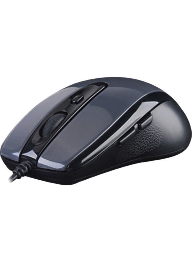 A4TECH N-708X Wired Mouse, Laptop And Desktop Computer Office Home Portable Mouse, Adjustable Dpi, Customizable Side Buttons, Usb Interface, High Bright Iron Gray - Image 2