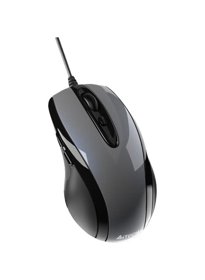 A4TECH N-708X Wired Mouse, Laptop And Desktop Computer Office Home Portable Mouse, Adjustable Dpi, Customizable Side Buttons, Usb Interface, High Bright Iron Gray - Image 1
