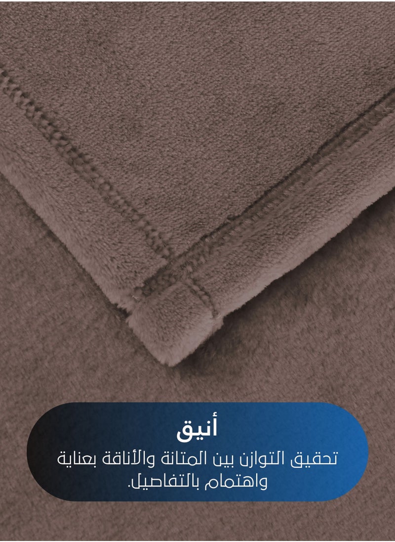 سيد المنسوجات المنزلية - بطانية مخمل خفيفه بمقاس مزدوج، سلسلة مورا، 350 جم/متر مربع، 260 × 240 سم، صوف إضافي فائق النعومة لجميع فصول السنة، يستخدم كغطاء للسرير بطانيات . - Image 1