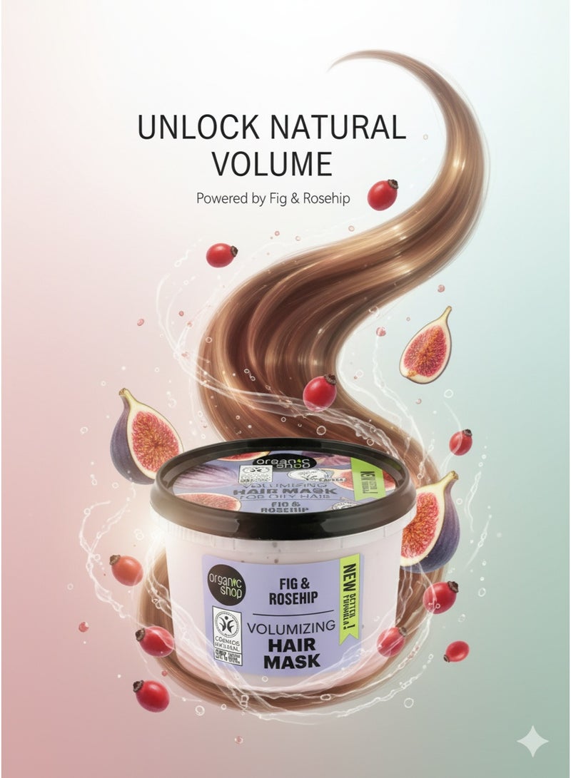 Organic Shop قناع الشعر العضوي المكثف للشعر الدهني بالتين وزيت الورد 250 مل - Image 2