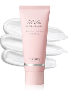Elishacoy Moist Up Collagen Sleeping Mask - Overnight Sleeping Face Mask - Face Gel Cream Moisturizer with Vitamin E and Niacinamide – Moisturizing, Anti-Aging, Radiance Care - 1.69 fl.oz