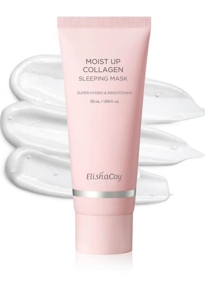 elishacoy - Elishacoy Moist Up Collagen Sleeping Mask - Overnight Sleeping Face Mask - Face Gel Cream Moisturizer with Vitamin E and Niacinamide – Moisturizing, Anti-Aging, Radiance Care - 1.69 fl.oz - Image 1