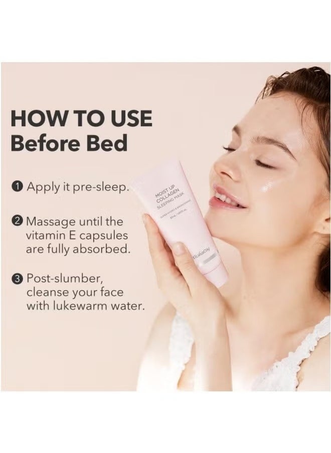 elishacoy - Elishacoy Moist Up Collagen Sleeping Mask - Overnight Sleeping Face Mask - Face Gel Cream Moisturizer with Vitamin E and Niacinamide – Moisturizing, Anti-Aging, Radiance Care - 1.69 fl.oz - Image 1