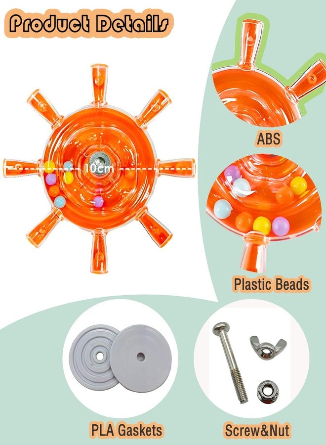 CTAILSOD Parrot Toys, 3PCS Bird Spinning Rotating Hanging Toys with Colorful Beads for Small Parrots Parakeets Conures Cockatiels Love Birds Cage Toy, Orange/Yellow/Blue - Image 2