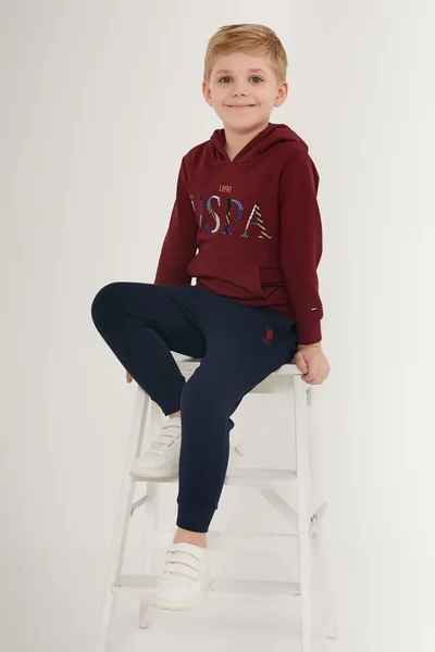 U.S. Polo Assn. U.S. Polo Assn. Boys Burgundy Set