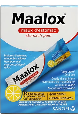 stomach pain 20 Sachets-doses Oral suspension LEMON FLAVOURING